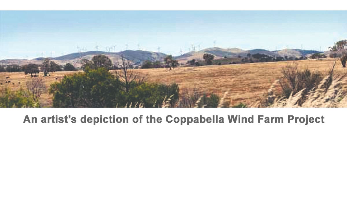 Wind turbines on Coppabella