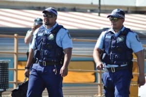 Officers from the Police Transport Command..