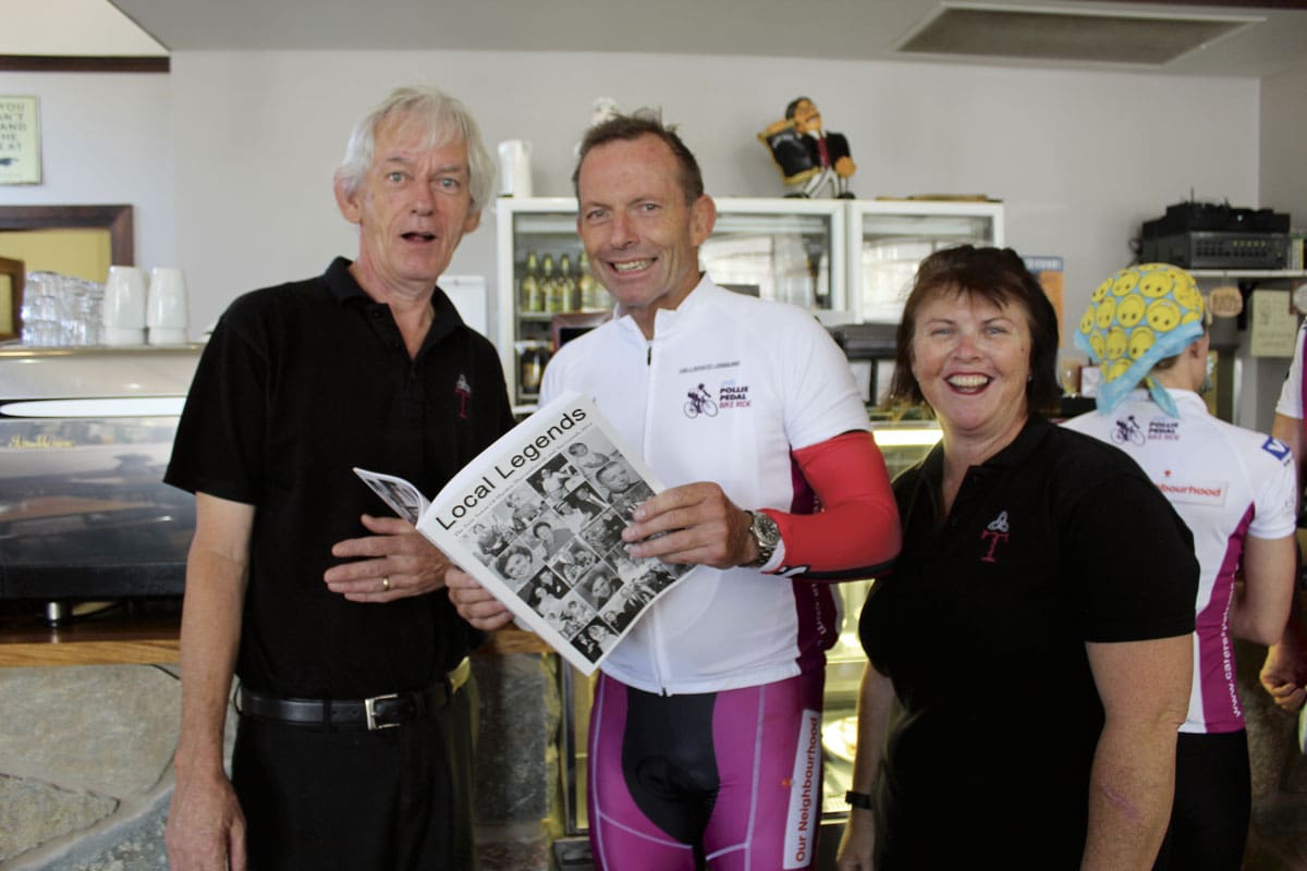 Abbott Rides Through Harden To Murrumburrah On Pollie Pedal