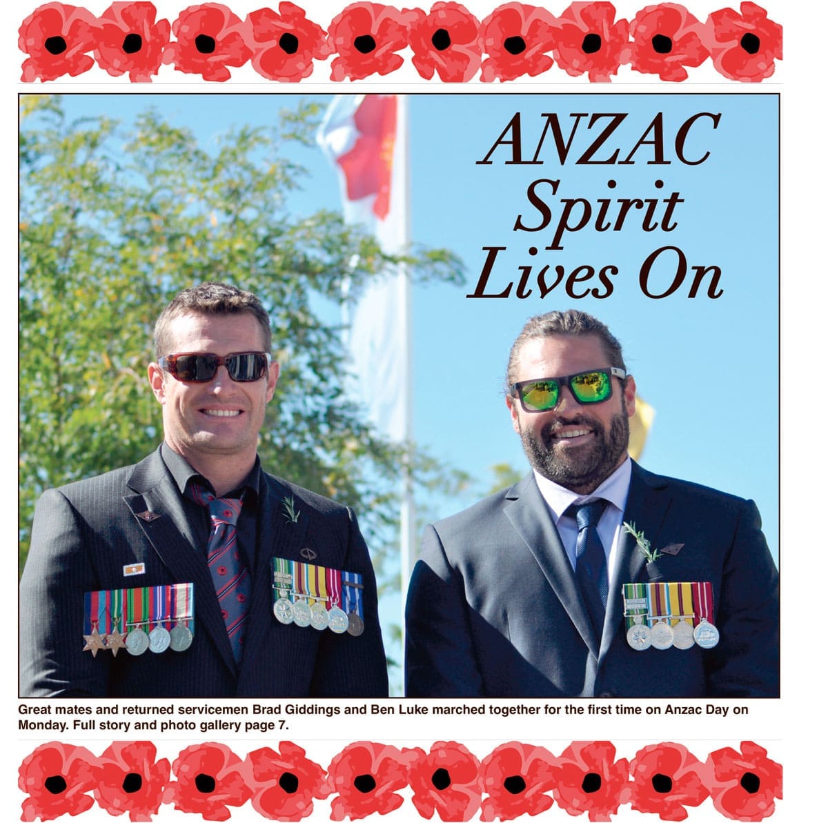 Anzac Spirit Lives On. Brad & Ben