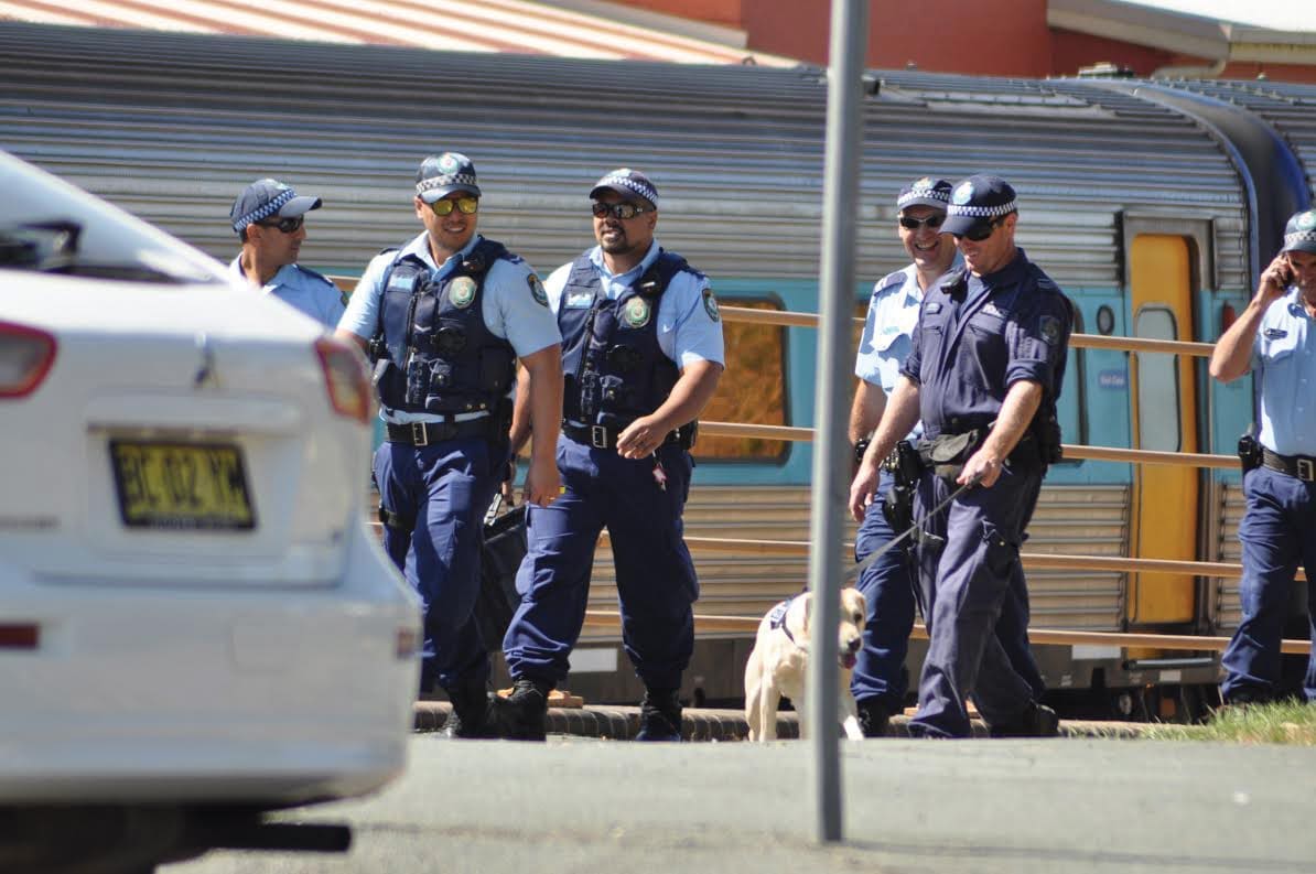 Police Officers and Sniffer Dog Search XPT at Harden