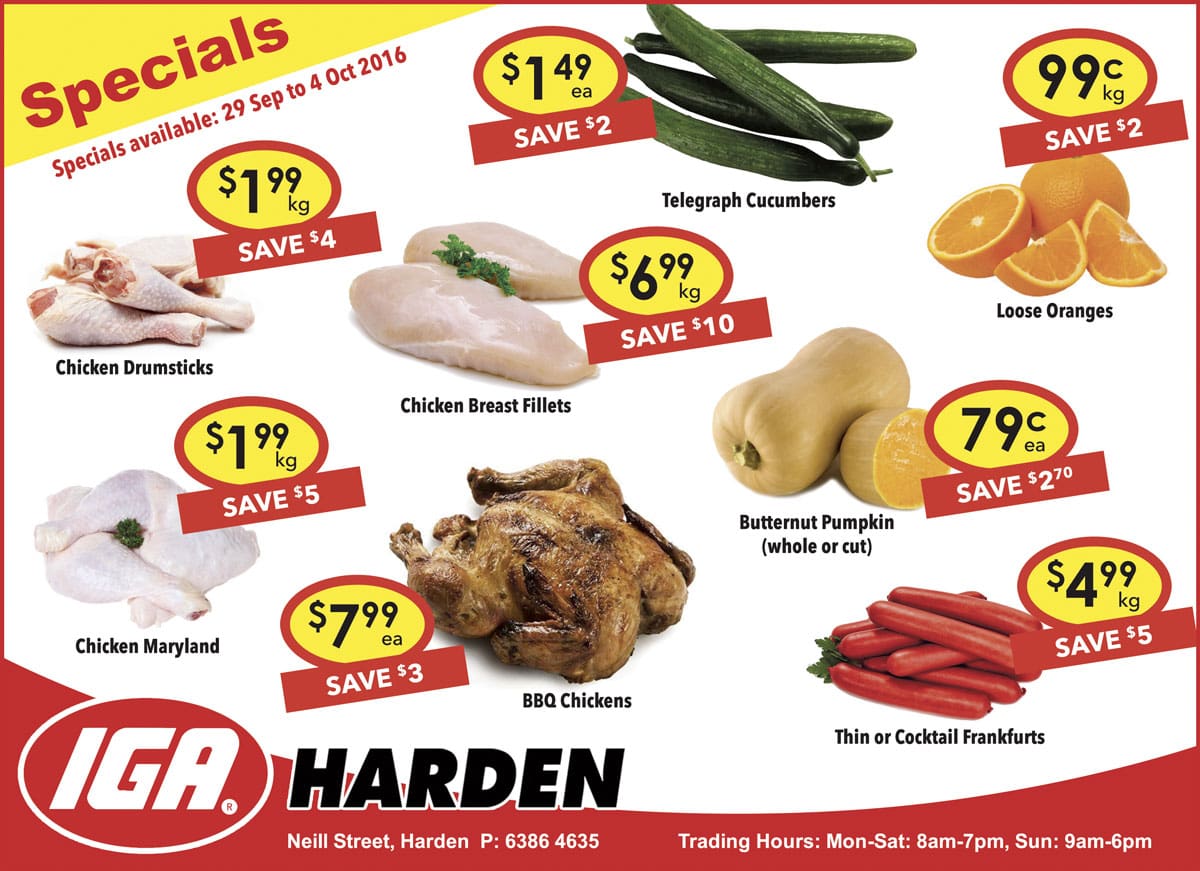 Harden IGA’s Amazing Specials – Starting Today