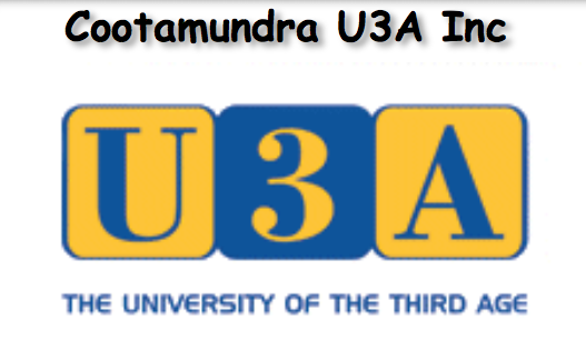 Cootamundra U3A Inc News and Calendar